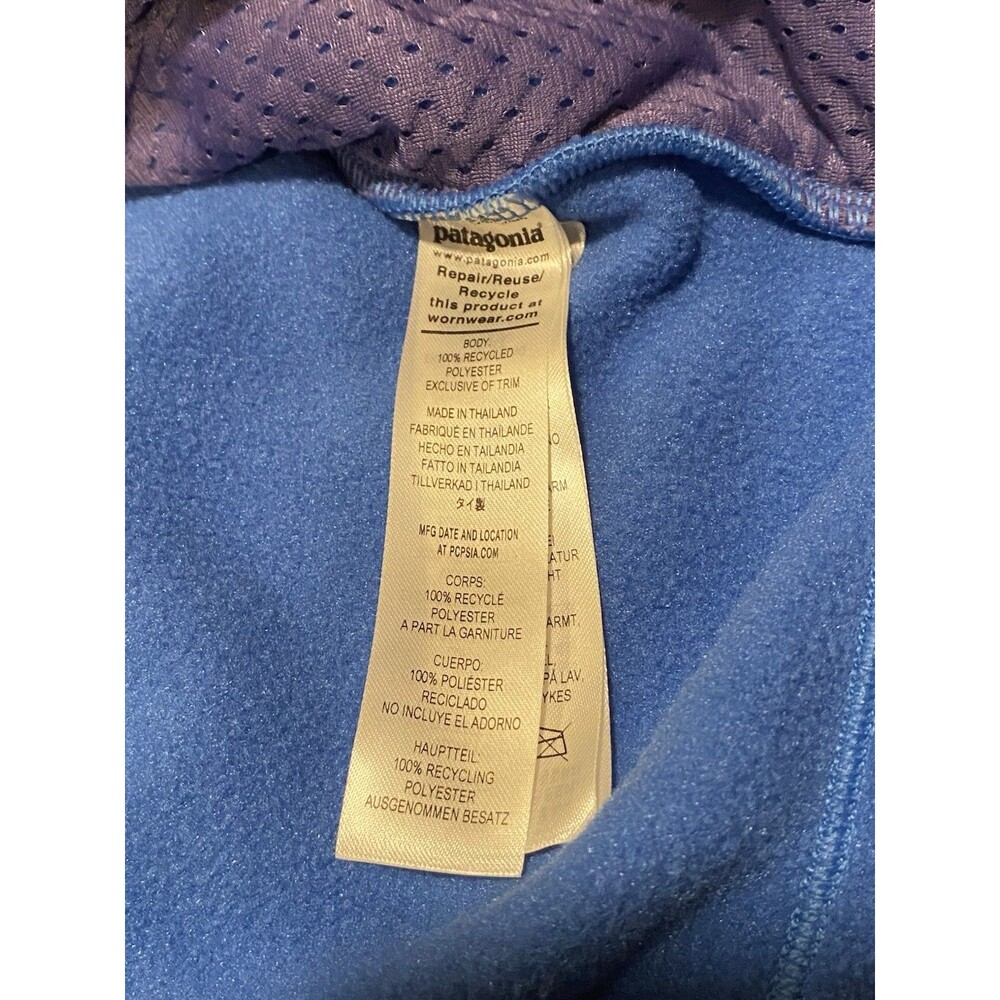 Patagonia Microdini Polar Fleece Hoodie Women’s Small Full Zip Colorblock Jacket - Picture 5 of 10